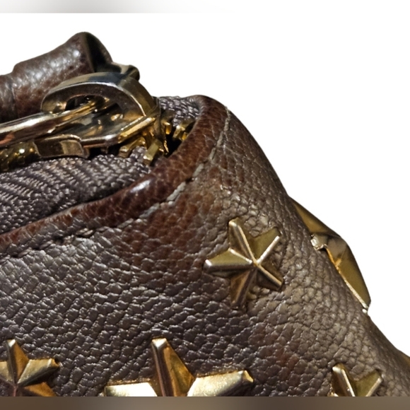 LS: Jimmy Choo GUC++ Star Studded Filipa Taupe Leather Wallet (W88) - Picture 7 of 9